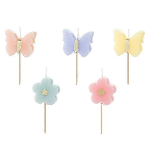 BUTTERFLIES AND FLOWERS CANDLES