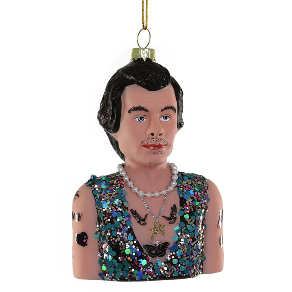 HARRY STYLES GLASS ORNAMENT