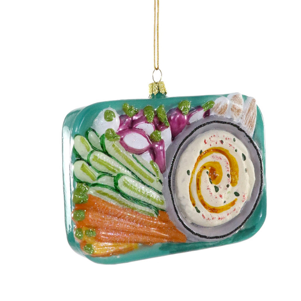 HUMMUS PLATTER GLASS ORNAMENT
