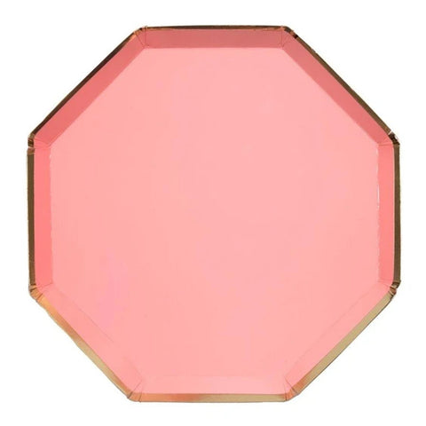 Coral Octagonal Large Plates Meri Meri