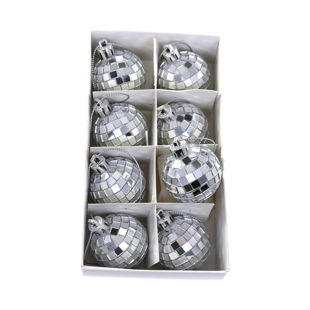 MINI SILVER GLASS DISCO BALL ORNAMENT