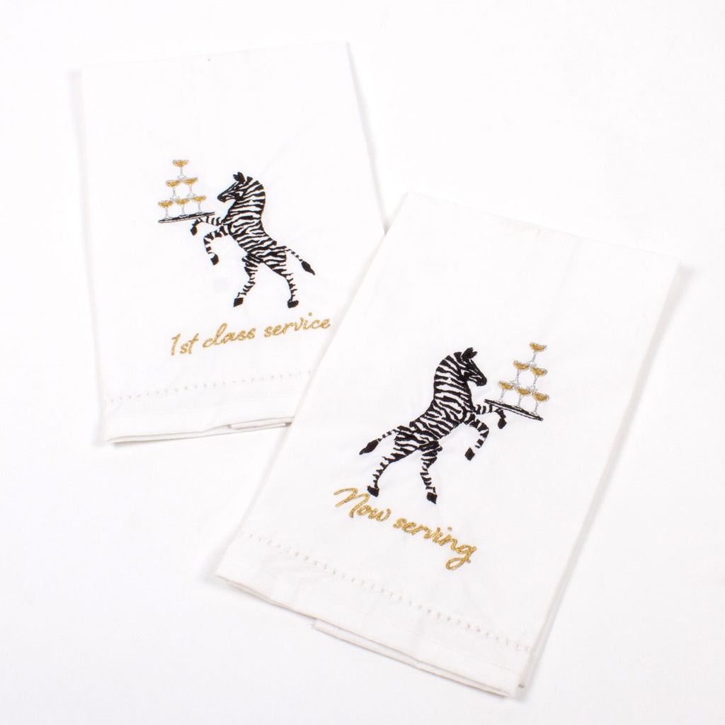 Champagne Zebra Cotton Bar Towels