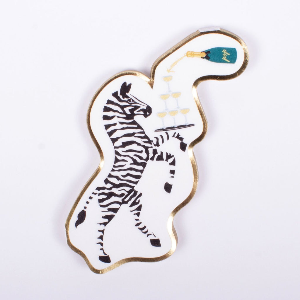 Champagne Zebra Die Cut Napkins