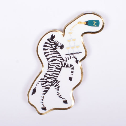 Champagne Zebra Die Cut Napkins