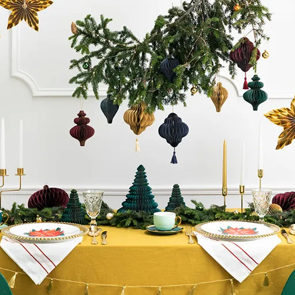 Burgundy Paper Accordion Ornament