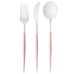 Bella Blush and White Reusable Plastic Cutlery