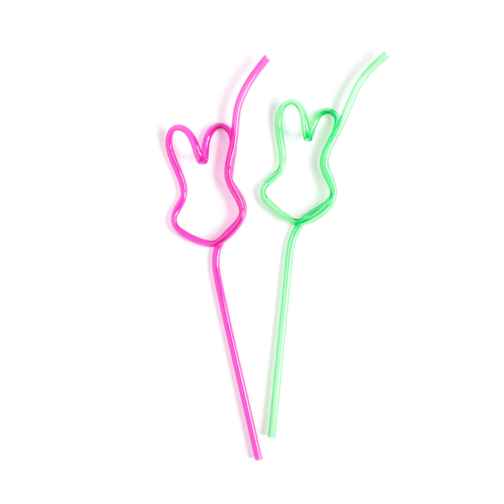 BUNNY SILLY STRAWS - SET OF 2