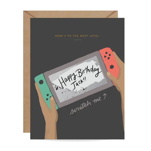 Gamer Scratch-Off Birthday Card - Inklings Paperie