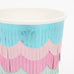 Mermaid fringe cups with scallop and foil  detail