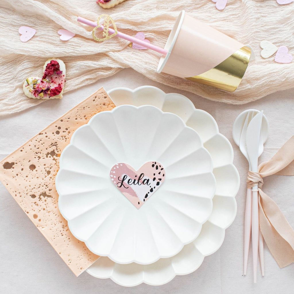 Bella Blush and White Reusable Plastic Cutlery