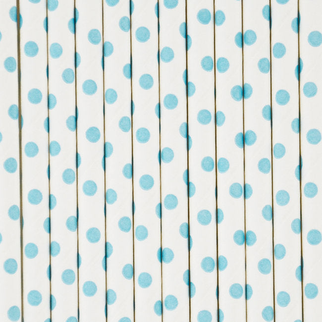 LIGHT BLUE POLKADOT STRAWS