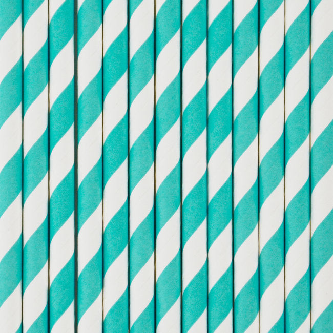 TURQUOISE STRIPE STRAW