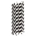 Black and white striped paper straws