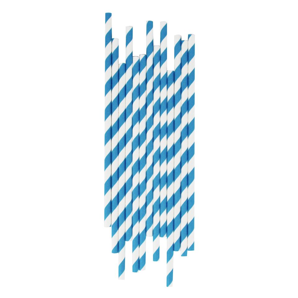 BLUE STRIPE STRAWS