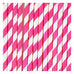 BRIGHT PINK STRIPE STRAWS