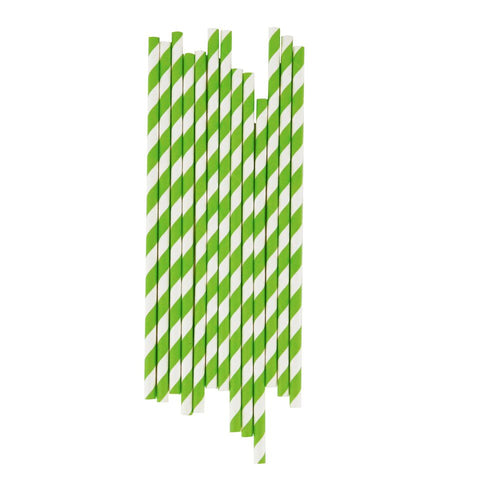 Green Striped Straws