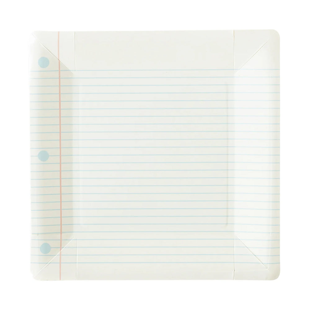 BACK TO SCHOOL NOTEBOOK PAPER PLATES