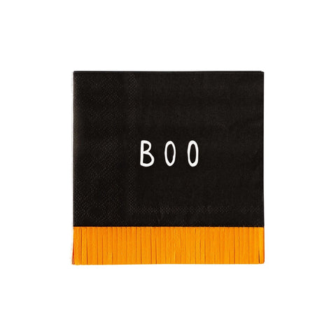 BOO FRINGED COCKTAIL NAPKINS