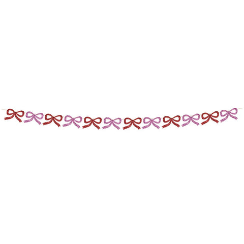 RED AND PINK GLITTER BOW GARLAND