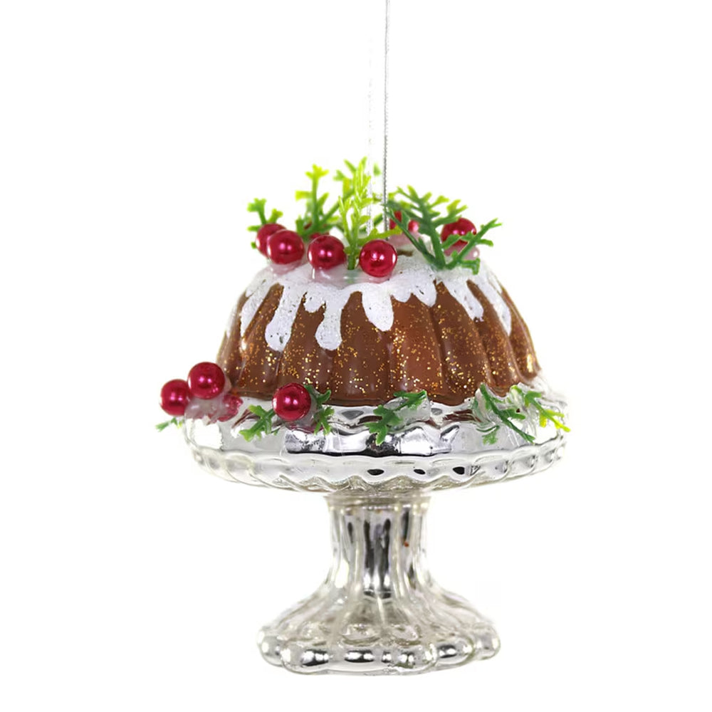 HOLIDAY BUNDT CAKE GLASS ORNAMENT