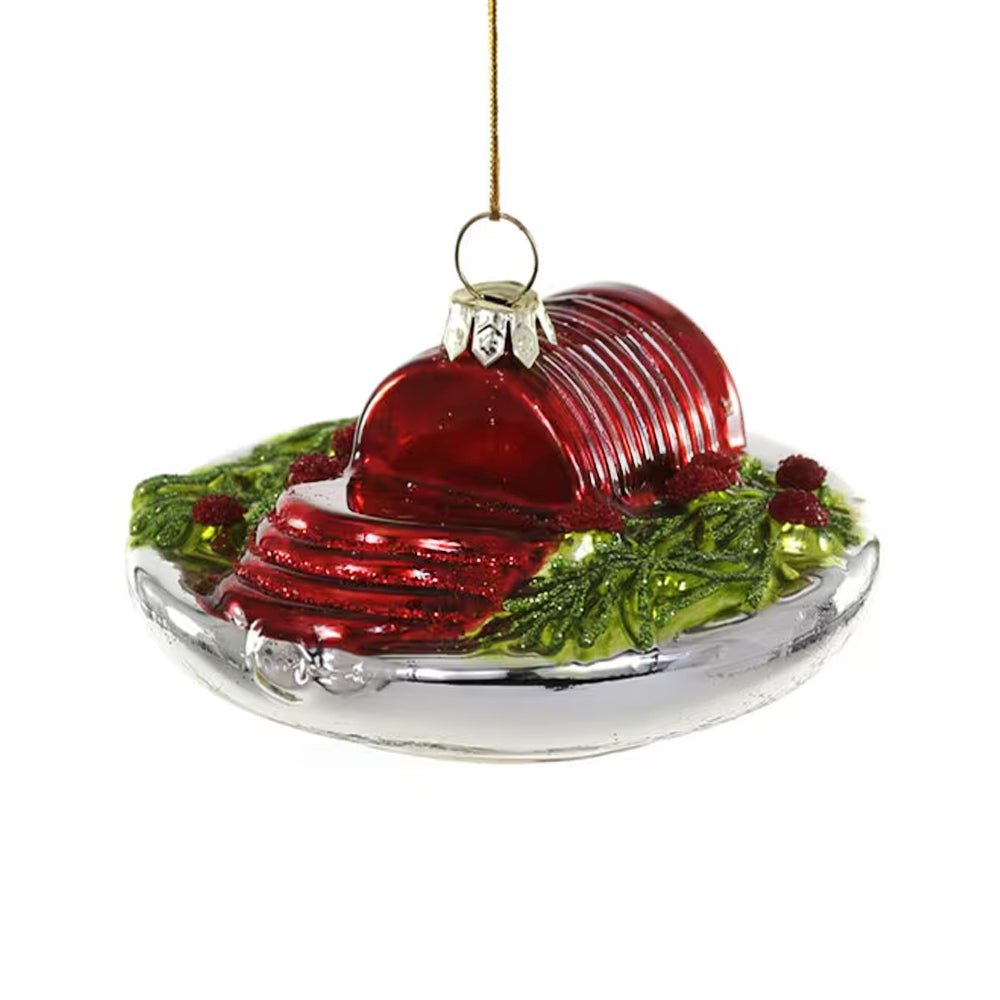 CANNED CRANBERRY SAUCE GLASS ORNAMENT