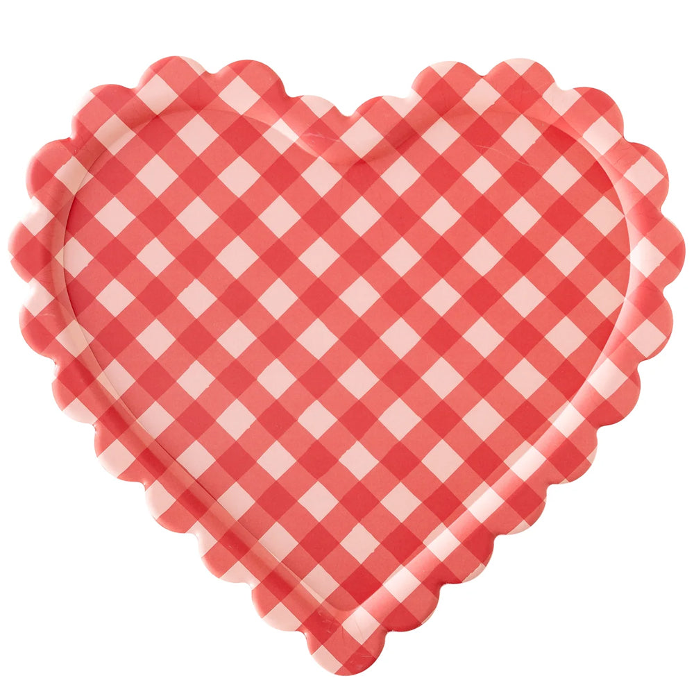 CHECKERED HEART BAMBOO TRAY