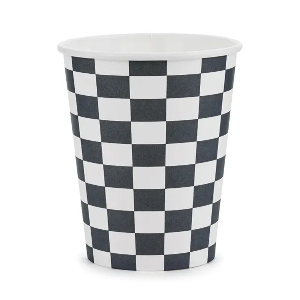 BLACK AND WHITE CHECKERED CUPS