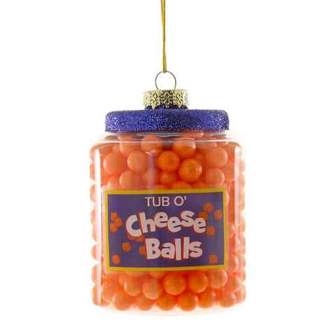 CHEESE BALLS GLASS ORNAMENT