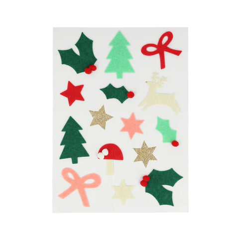 FELT CHRISTMAS ICON STICKERS (Set of 4 sheets)