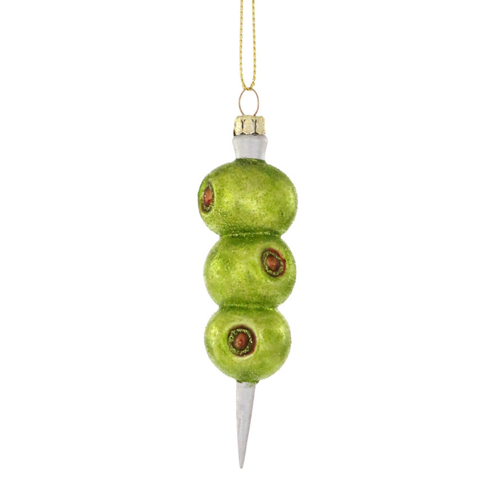 COCKTAIL OLIVES GLASS ORNAMENT