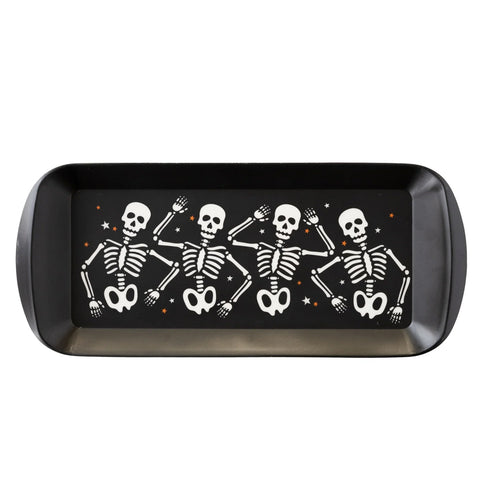 DANCING SKELETONS MINI REUSABLE BAMBOO TRAY