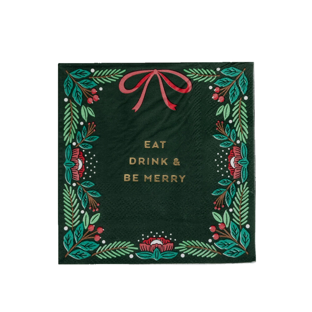 EAT, DRINK & BE MERRY COCKTAIL NAPKINS