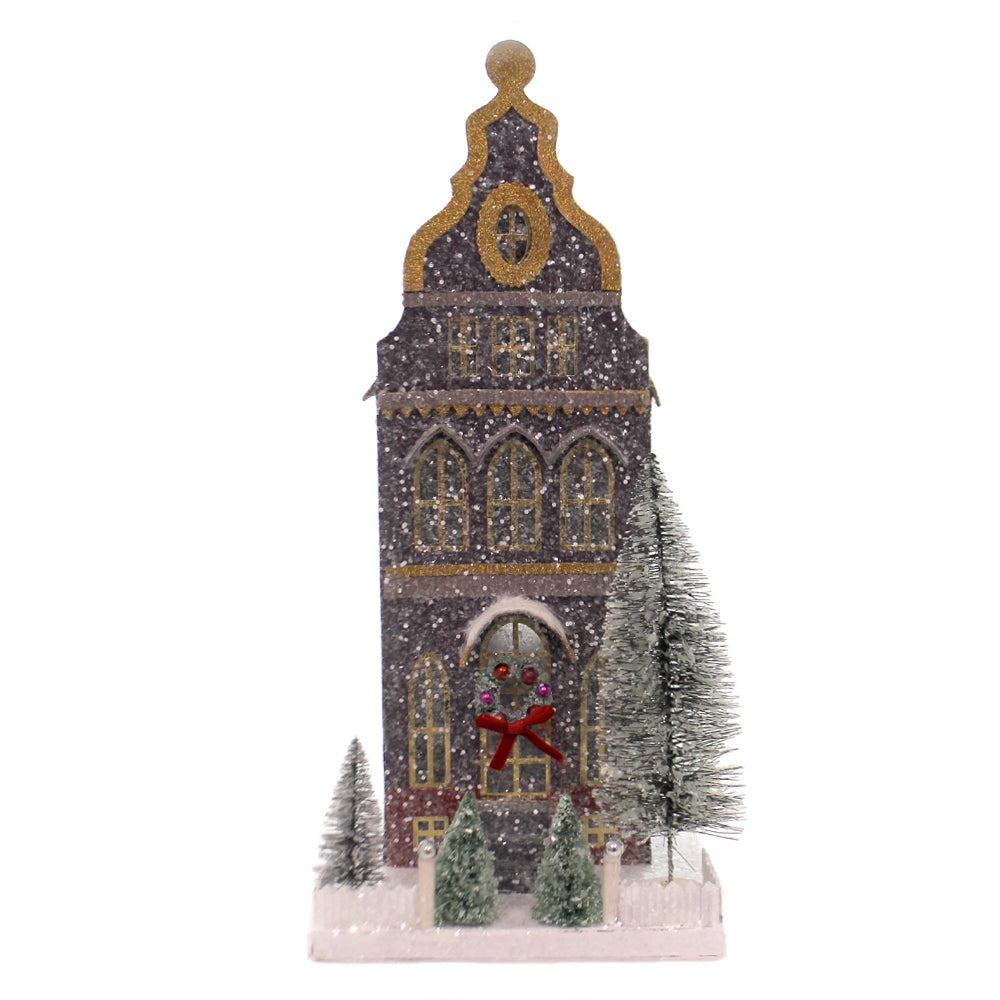 FROSTED DUTCH HOUSE MINIATURE DECOR HOUSE