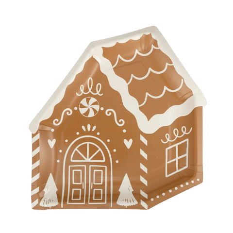 GINGERBREAD HOUSE SHAPED PLATES