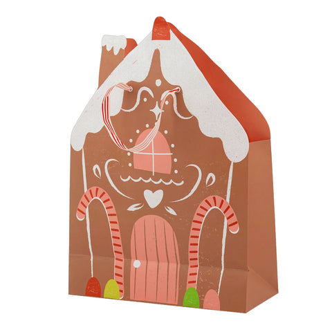 GINGERBREAD HOUSE SHAPED GIFT BAG