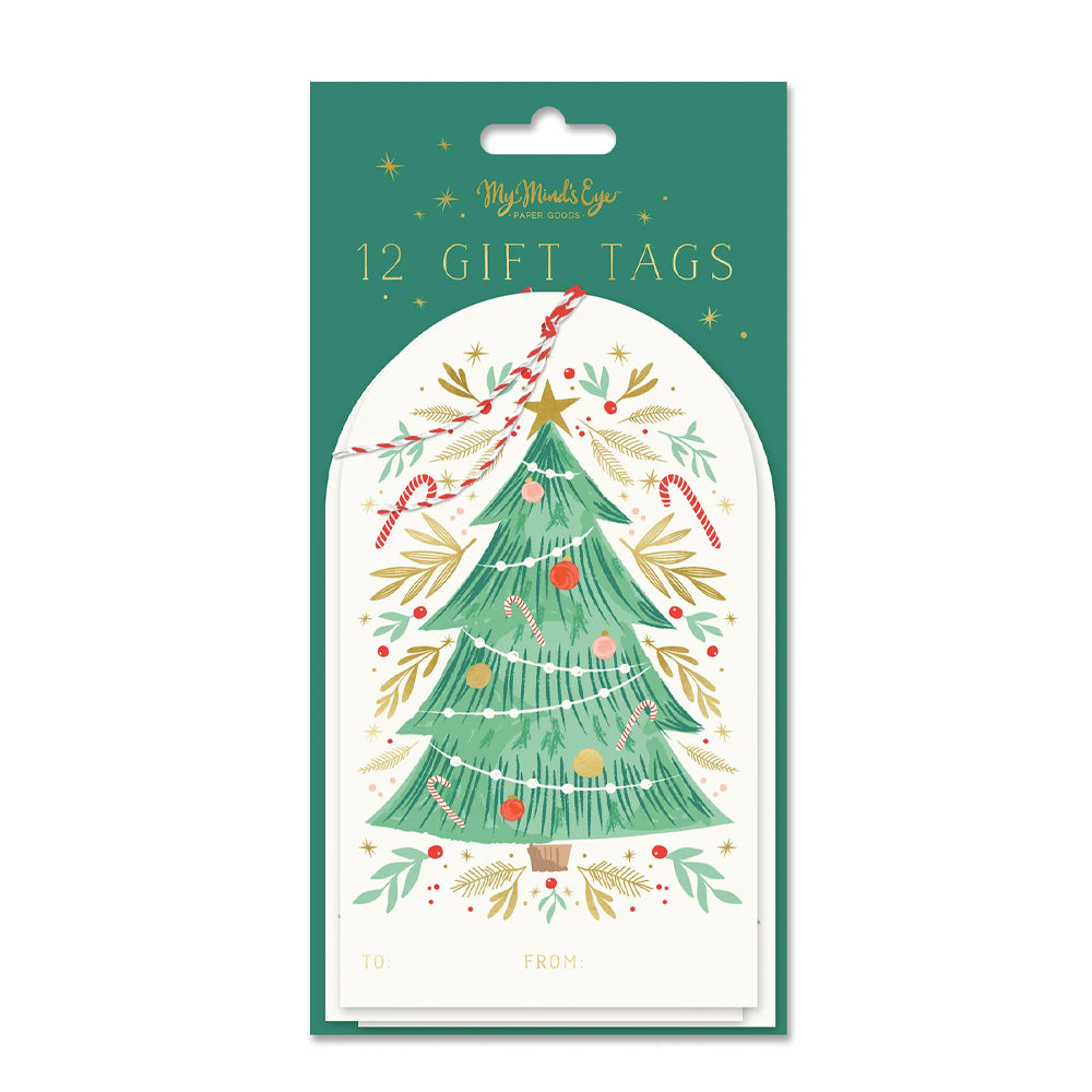 GOLDEN CHRISTMAS TREE OVERSIZED GIFT TAGS