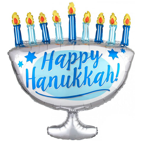 HAPPY HANUKKAH MENORAH SUPERSHAPE FOIL BALLOON