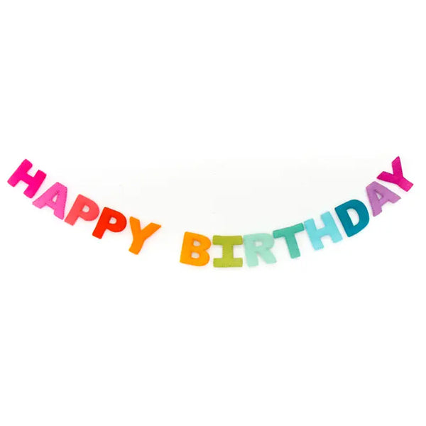 "HAPPY BIRTHDAY' RAINBOW FELT GARLAND