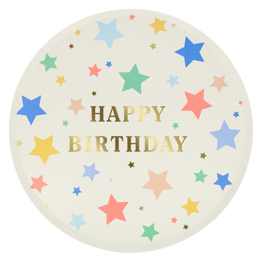 HAPPY BIRTHDAY STARS LARGE PLATES