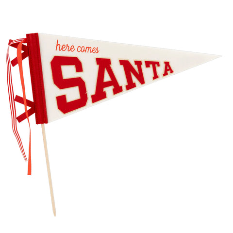 HERE COMES SANTA FELT PENNANT