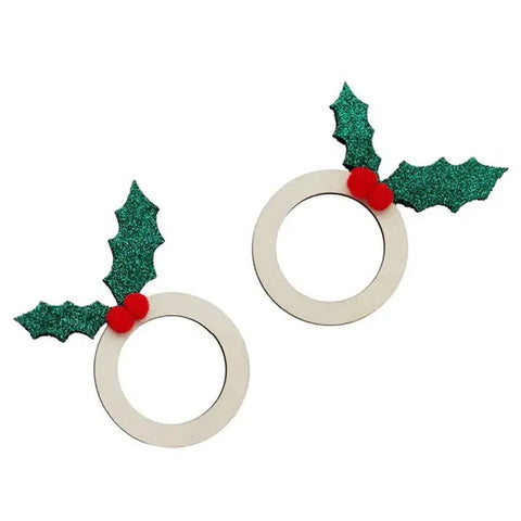 HOLLY WOODEN NAPKIN RINGS