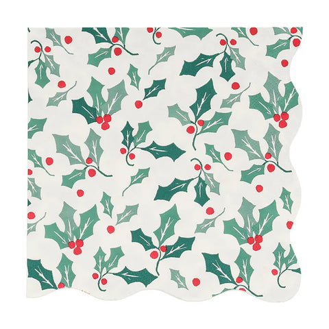 HOLLY PATTERN LARGE NAPKINS