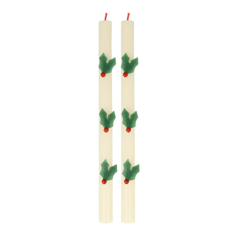 HOLLY TAPER CANDLES