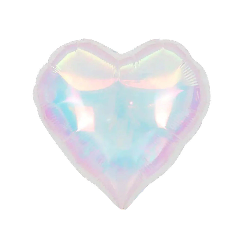 IRIDESCENT CLEAR HEART MYLAR BALLOON