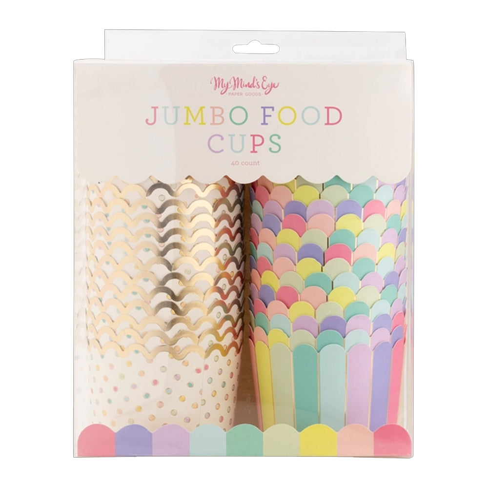 JUMBO FOIL DOTS AND STRIPES FOOD CUPS