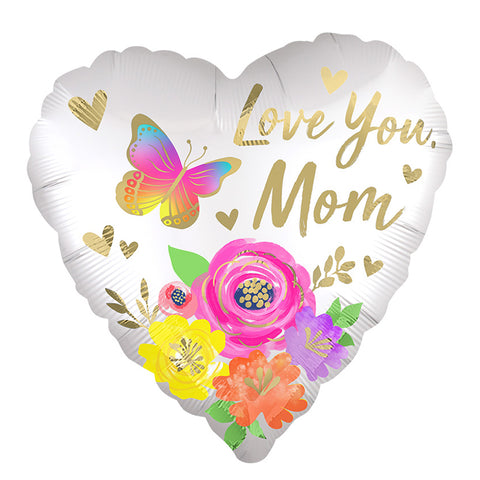 LOVE YOU, MOM FLORAL HEART BALLOON