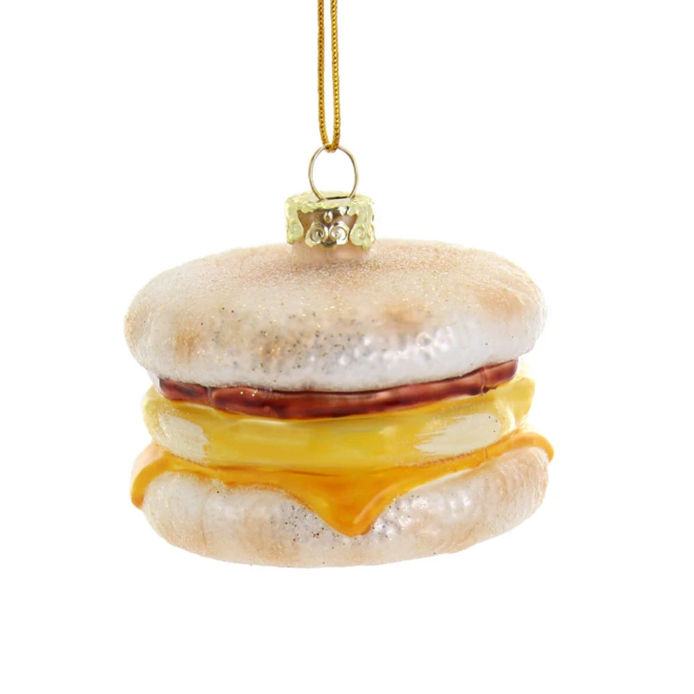 EGG MCMUFFIN GLASS ORNAMENT