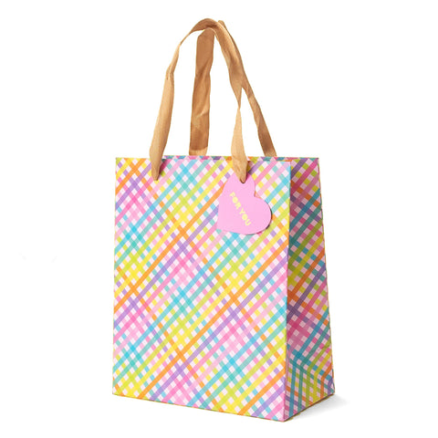 COLORFUL GINGHAM MEDIUM GIFT BAG