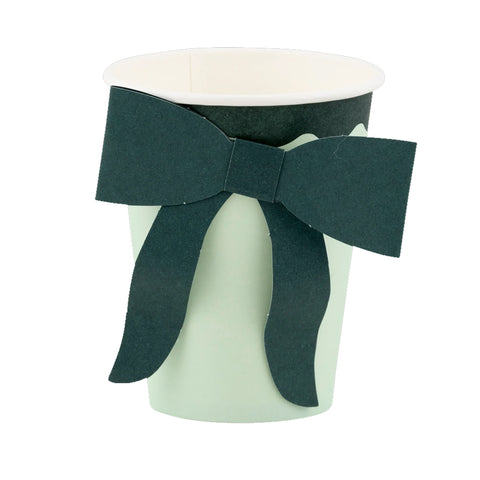 MINT AND GREEN BOW CUPS