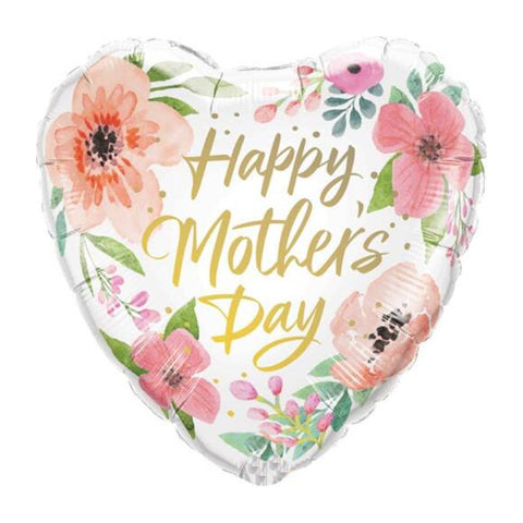 HAPPY MOTHER'S DAY FLORAL HEART BALLOON